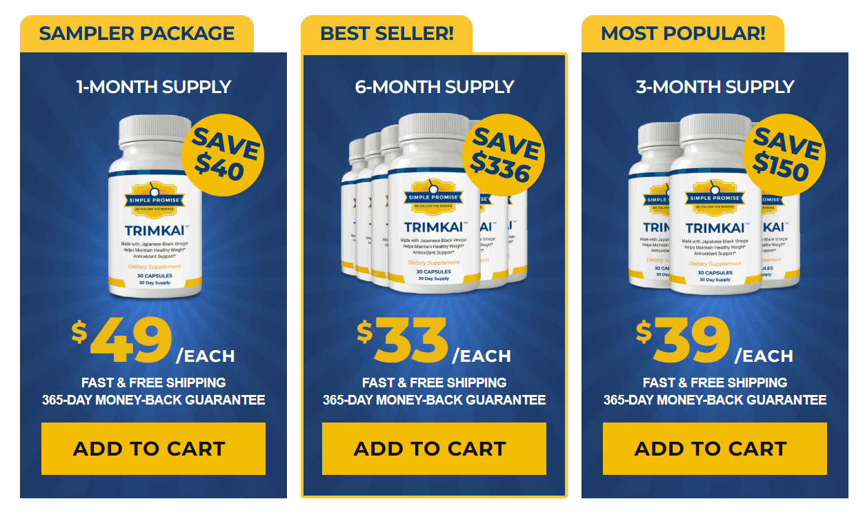 TrimKai supplement facts label